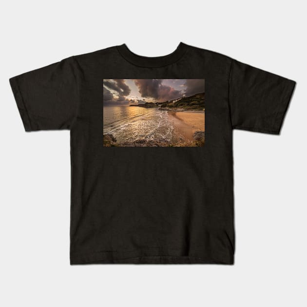 Caswell Bay, Gower Kids T-Shirt by dasantillo